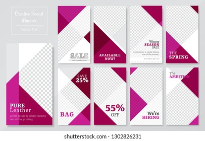 09 Slides abstract Unique Editable modern Social Media banner Template.Anyone can use This Design Easily.Promotional web banner for social media. Elegant sale and discount promo - Vector.