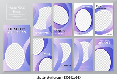 09 Slides abstract Unique Editable modern Social Media banner Template.Anyone can use This Design Easily.Promotional web banner for social media. Elegant sale and discount promo - Vector.
