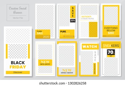 09 Slides abstract Unique Editable modern Social Media banner Template.Anyone can use This Design Easily.Promotional web banner for social media. Elegant sale and discount promo - Vector.