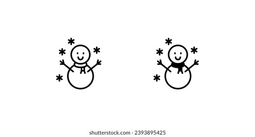 09 snowman icon with white background vector stock illustration