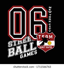 09 street ball games typography, vector illustration