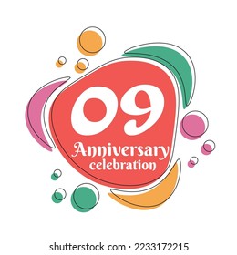 Plantilla de diseño de 90 años. Ilustración de la plantilla de vector abstracto.