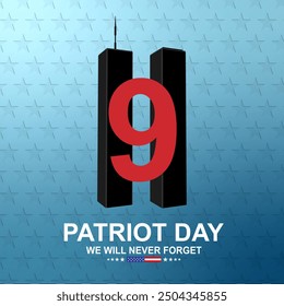 09.11.2001 American Patriot Day banner. EPS10 vector