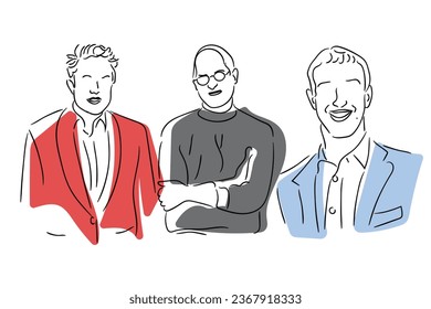 09-28.2023: EPS file and JPG of elon musk, steve jobs and Mark Zuckerberg.