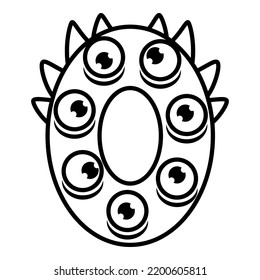 0.Funny Monsters Colorful Numbers, Cute Fantasy Aliens in the Shape of Numerals. Cartoon numbers from 0 to 9 icons are made in the form of human figures with big eyes and face. Arabic numerals. Vector