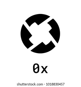 0x Coin Cryptocurrency Sign