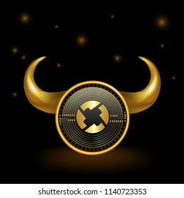 0x Cryptocurrency Coin Bull Market Background