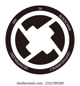 0x cryptocurrency logo. ZRX crypto symbol icon flat vector illustration. EPS 10 editable template. 