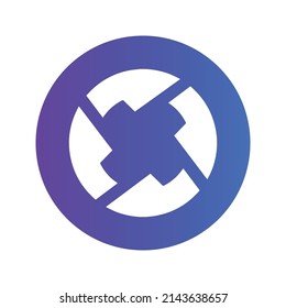 0x Cryptocurrency token icon. ZRX token symbol. Cryptocurrency vector icon. Flat Vector illustration - Vector