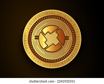 0x (ZRX) crypto currency symbol and logo on gold coin. Virtual money concept token based on blockchain technology. 