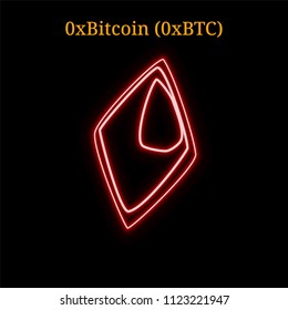 0xBitcoin (0xBTC) cryptocurrency symbol. Vector illustration eps10 isolated on black background