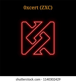 0xcert (ZXC) cryptocurrency symbol. Vector illustration eps10 isolated on black background