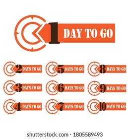 1 to 10 days to go counter