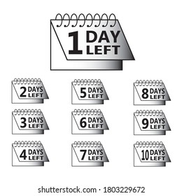 1 bis 10 Tage bis zum Ende des Marketing