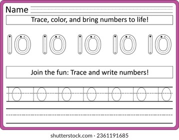 1 to 100 Number  Tracing worksheet 