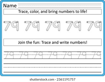 1 to 100 Number  Tracing worksheet 