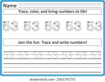 1 to 100 Number  Tracing worksheet 