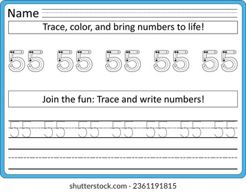 1 to 100 Number  Tracing worksheet 