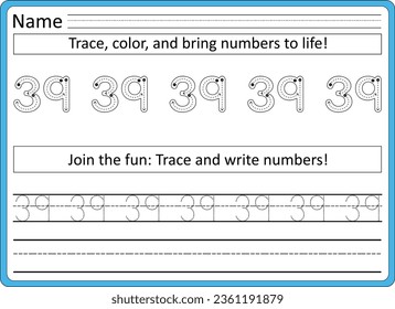 1 to 100 Number  Tracing worksheet 