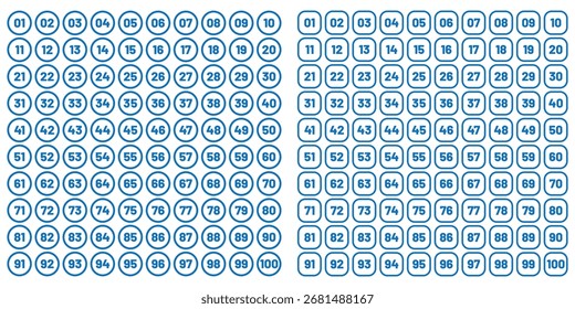 Icono de 1 a 100 números.