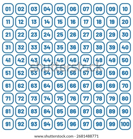 1 to 100 numbers icon.