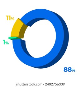 1 11 88 3d donut pie chart illustration eps vector 