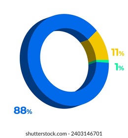 1 11 88 3d donut pie chart illustration eps vector 