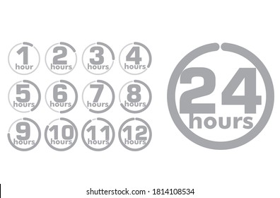 señal de 1 a 12 horas. vector