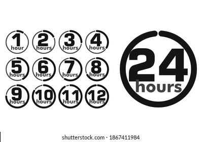 señal de 1 a 12 horas. vector