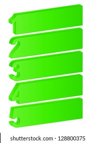 1, 2, 3, 4, 5 - progress icons for five steps