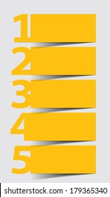 1, 2, 3, 4, 5 - progress icons for five steps