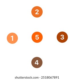 1, 2, 3, 4, 5 numbers vector design isolated in white background