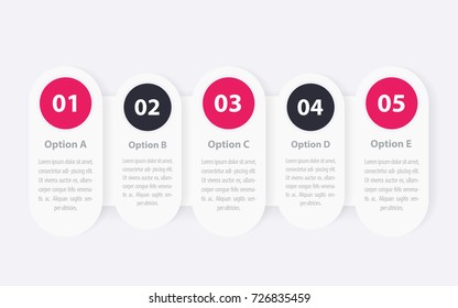 1, 2, 3, 4, 5 steps, business infographics, timeline