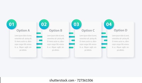 1, 2, 3, 4 steps, minimalistic infographics, timeline