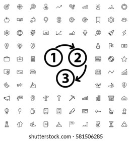  1 2 3 icon illsutration isolated vector sign symbol. Startup icons set.