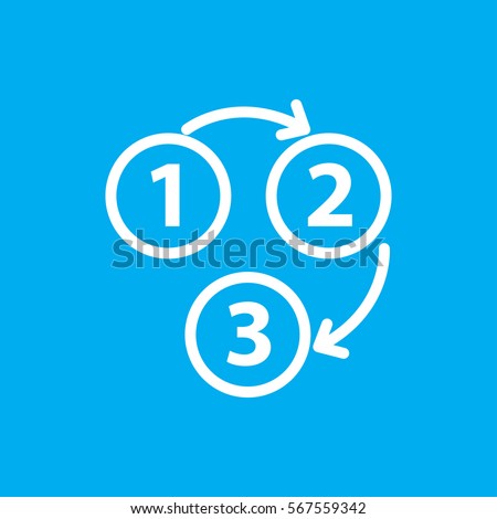  1 2 3 icon illsutration isolated vector sign symbol