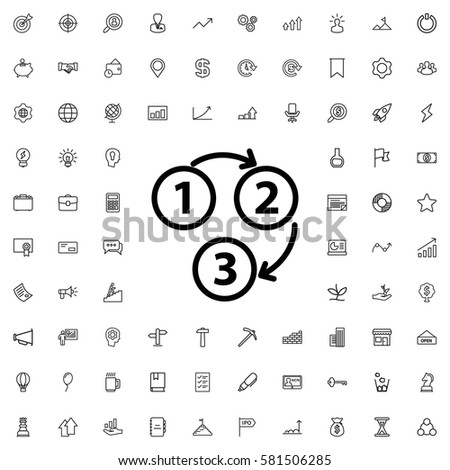  1 2 3 icon illsutration isolated vector sign symbol. Startup icons set.