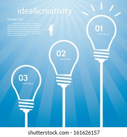 1 2 3 Light bulb vector icon