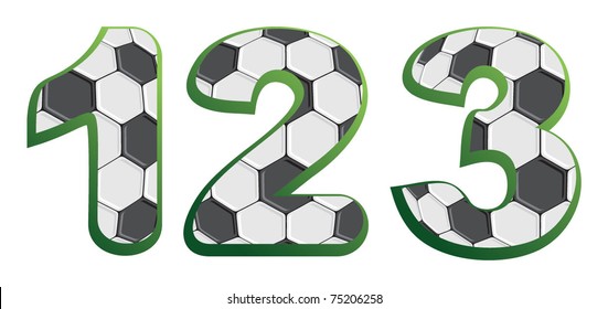 1, 2, 3 - number of football - Soccer number