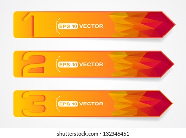 1 2 3 numbers polygonal  banner