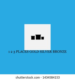 1 2 3 places gold silver bronze icon sign signifier vector