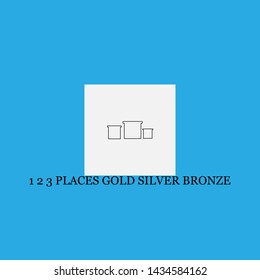 1 2 3 places gold silver bronze icon sign signifier vector
