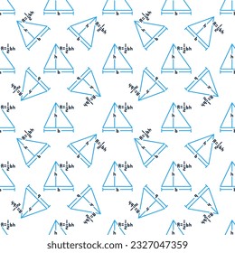 A = 1 2bh vector Area of a Triangle concept creative seamless pattern - Mathematics Science background  
