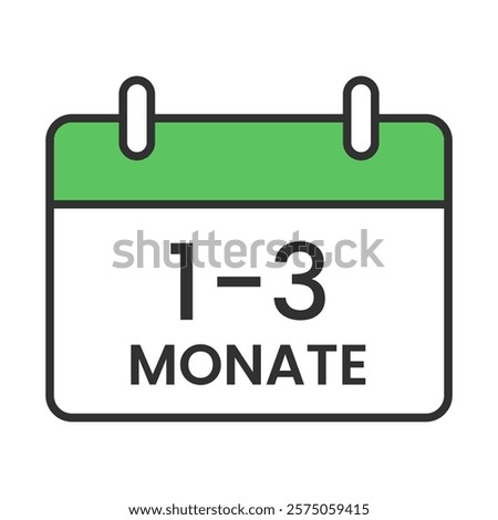 1 to 3 Months. Timeline, Real Estate Duration, Property Development. Vector Editable Stroke Icon.