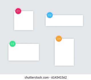 1 to 4 Simple White Vector Text Boxes With Badges