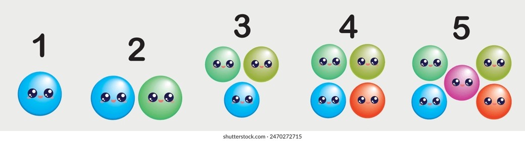 Tabla de 1 a 5 bolas de conteo