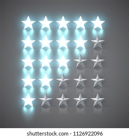 1 to 5 star rating set, vector illustration