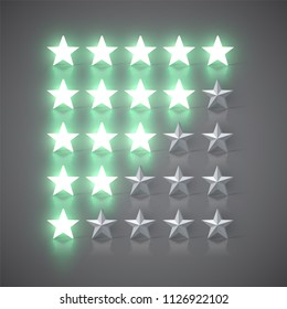 1 to 5 star rating set, vector illustration