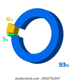 1 6 93 3d donut pie chart illustration eps vector 