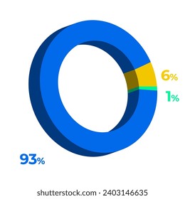 1 6 93 3d donut pie chart illustration eps vector 